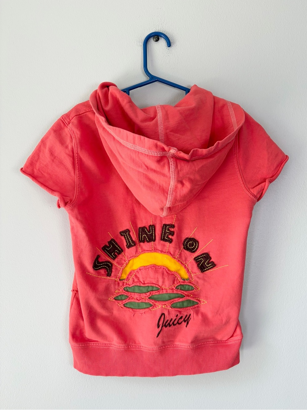 Juicy Couture Girls Shine On Embroidered Short Sleeve Zip Up Hoodie